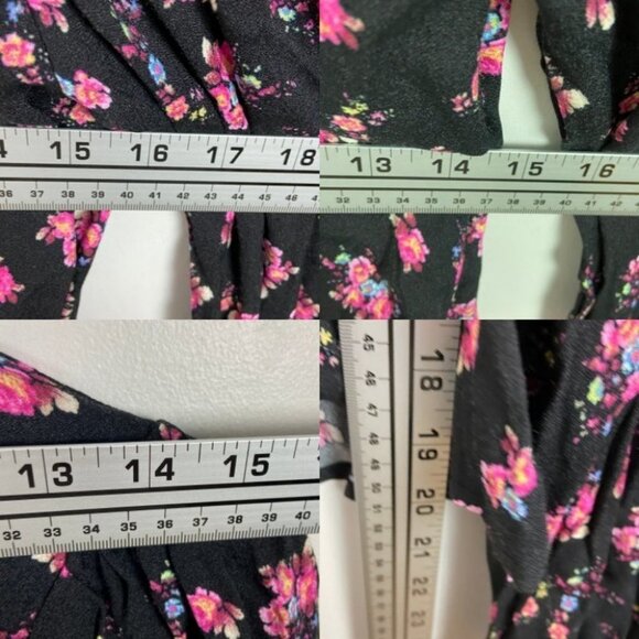 NEW AFRM Hart Floral Print Peplum Cutout Top Bohemian Nordstrom Bell Sleeve Boho - Picture 11 of 14